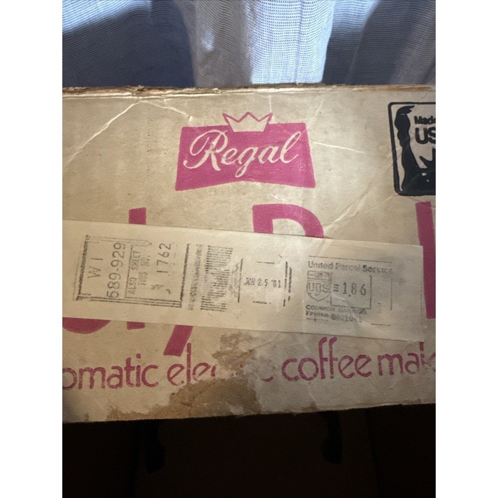 Vintage Regal Betty Crocker Poly Perk Coffee Maker In Original Box - Picture 5 of 7